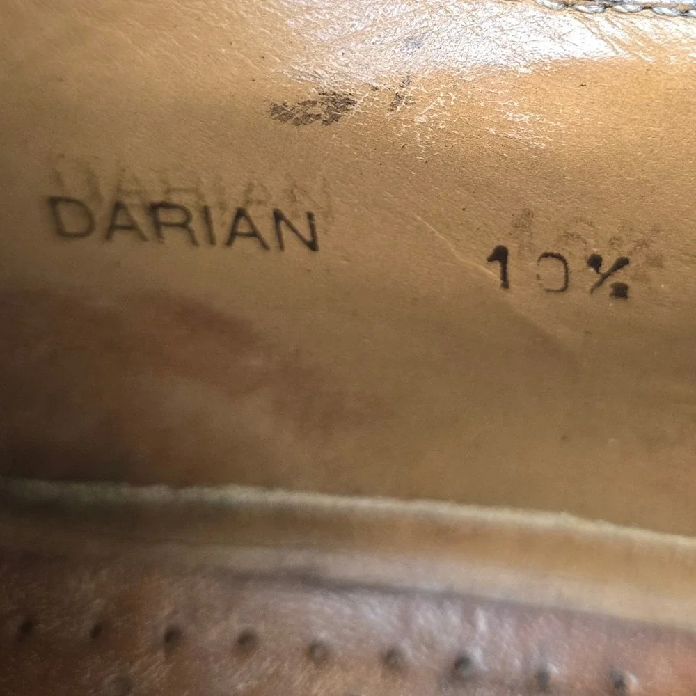 Darian Mens Black Leather Cap Toe Oxford Dress Shoes Mixed Texture Size 10.5